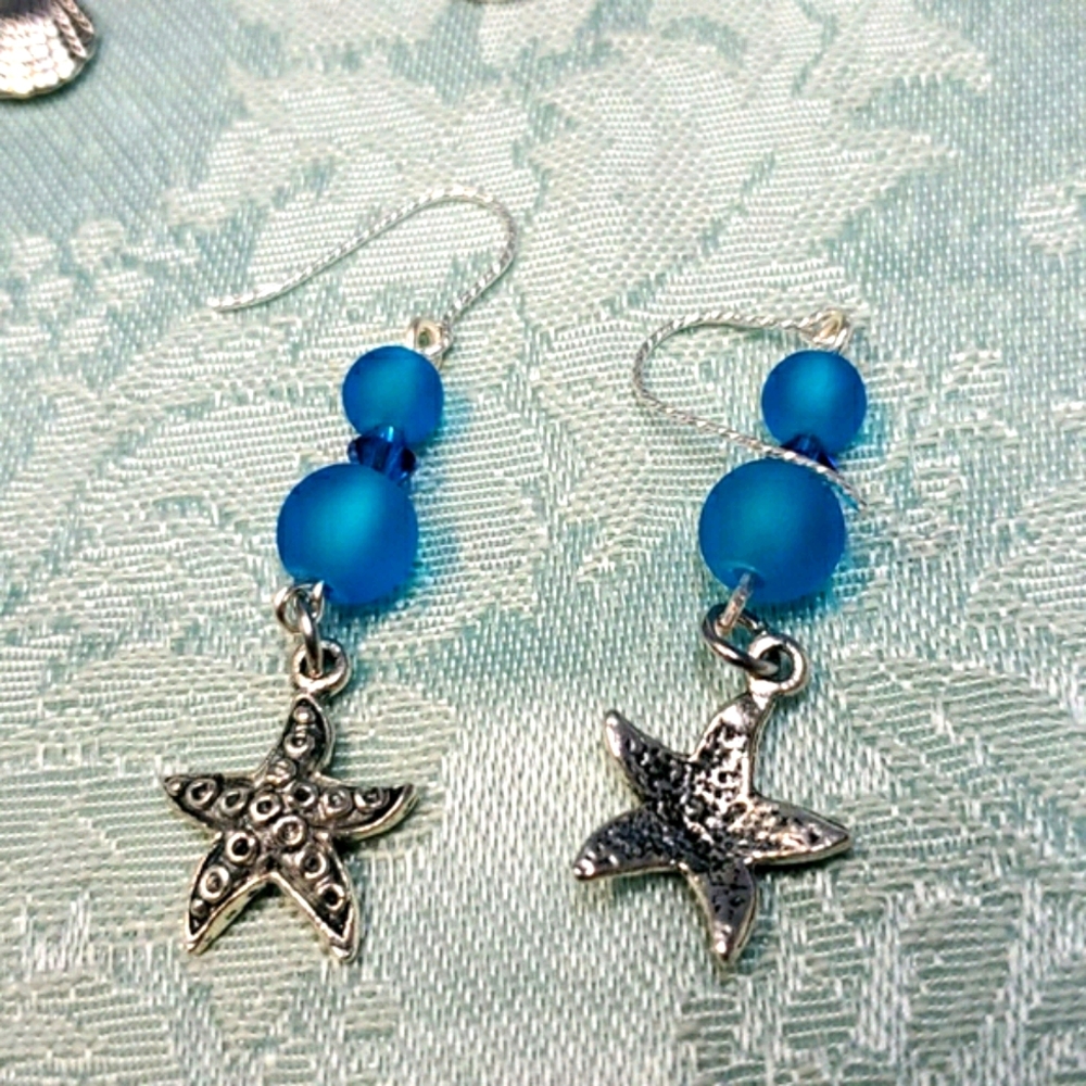 Twisted Sterling Starfish Earrings! - Picture 2 of 4